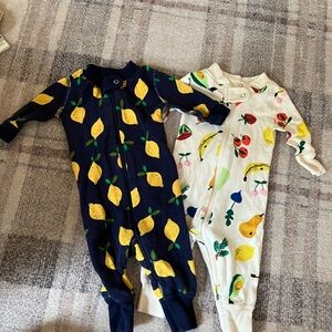 Lemon and Fruit Print Kids One Pieces